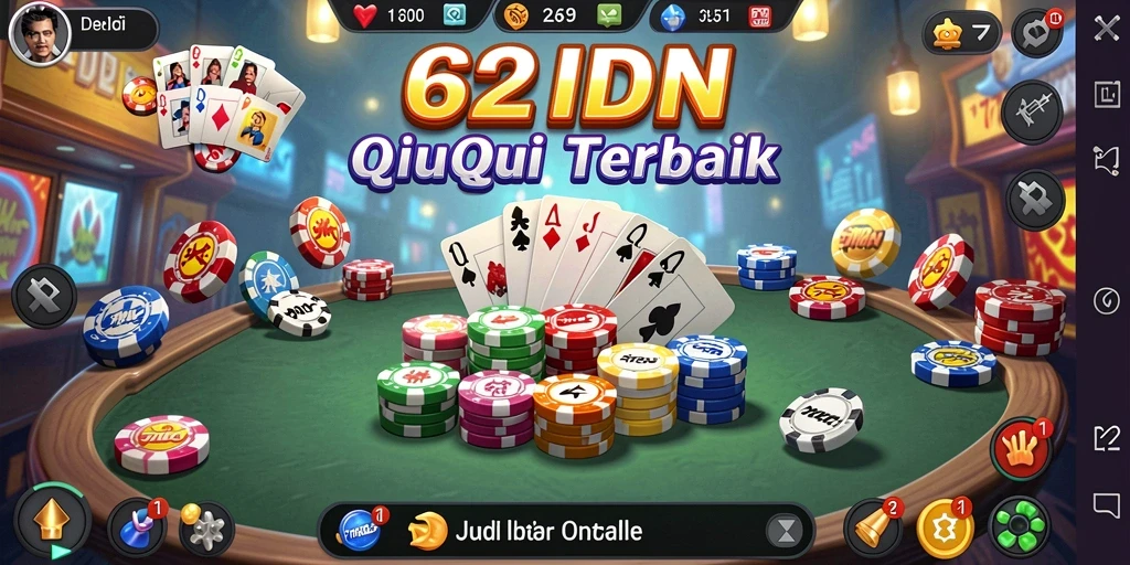 Screenshot gameplay seru dari 62IDN yang menampilkan momen QiuQiu.