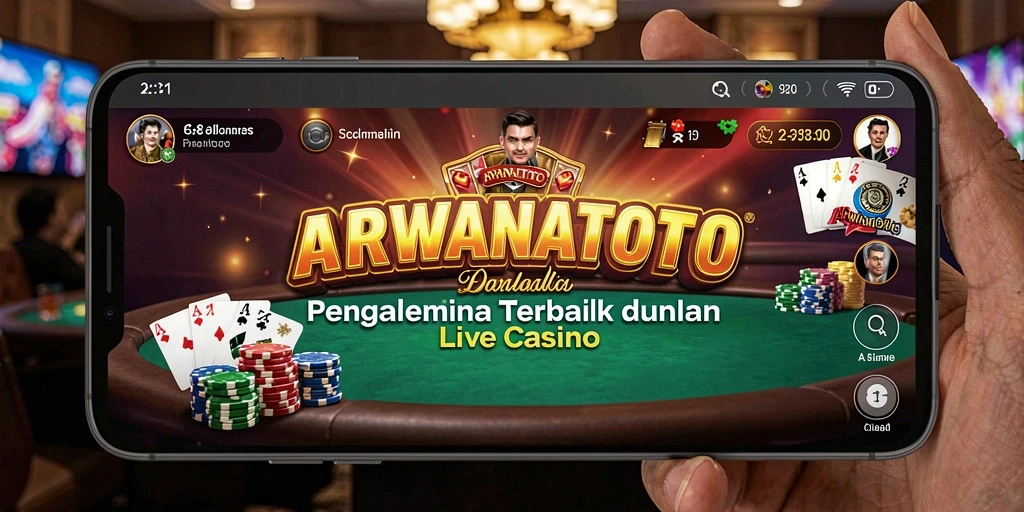 Tampilan gameplay Live Casino ARWANATOTO dengan dealer langsung dan pemain interaktif.