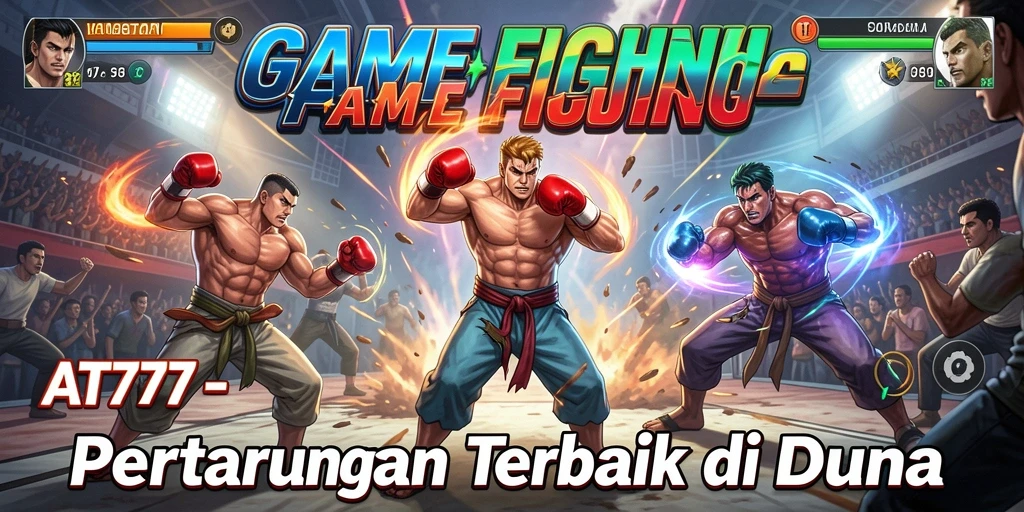 Tampilan gameplay seru dari AT777 dengan karakter Fighting yang beragam.