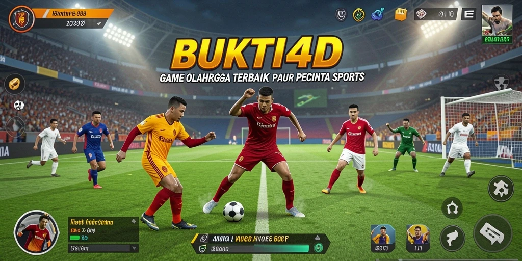 Tangkapan layar utama BUKTI4D menampilkan aksi seru dalam gameplay olahraga.