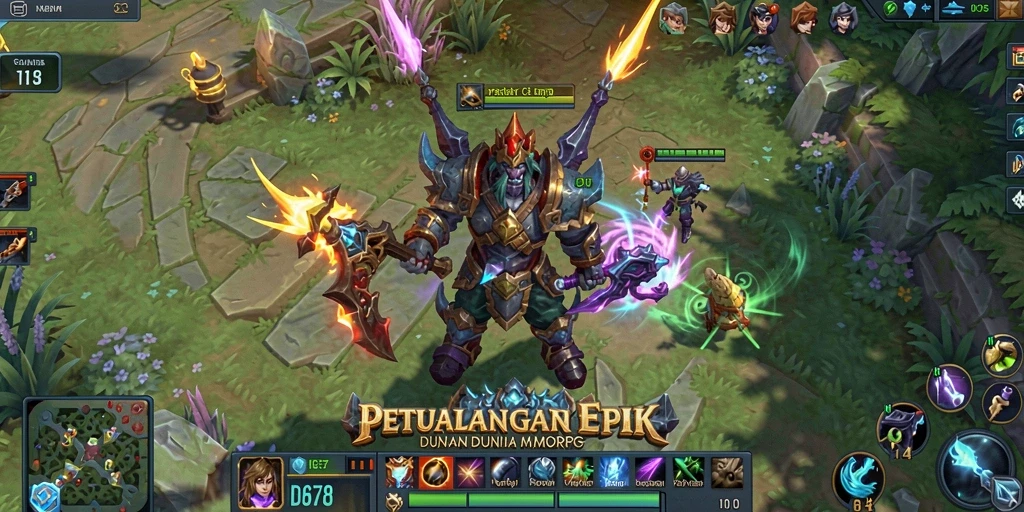 Tangkapan layar dari gameplay menampilkan aksi seru di ID678 MMORPG.