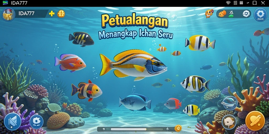 Tampilan gameplay memancing yang seru di IDA777.