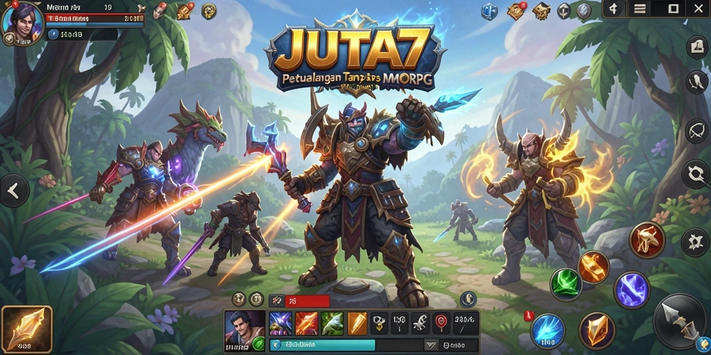 Tampilan gameplay menarik dari JUTA7 dalam petualangan MMORPG.