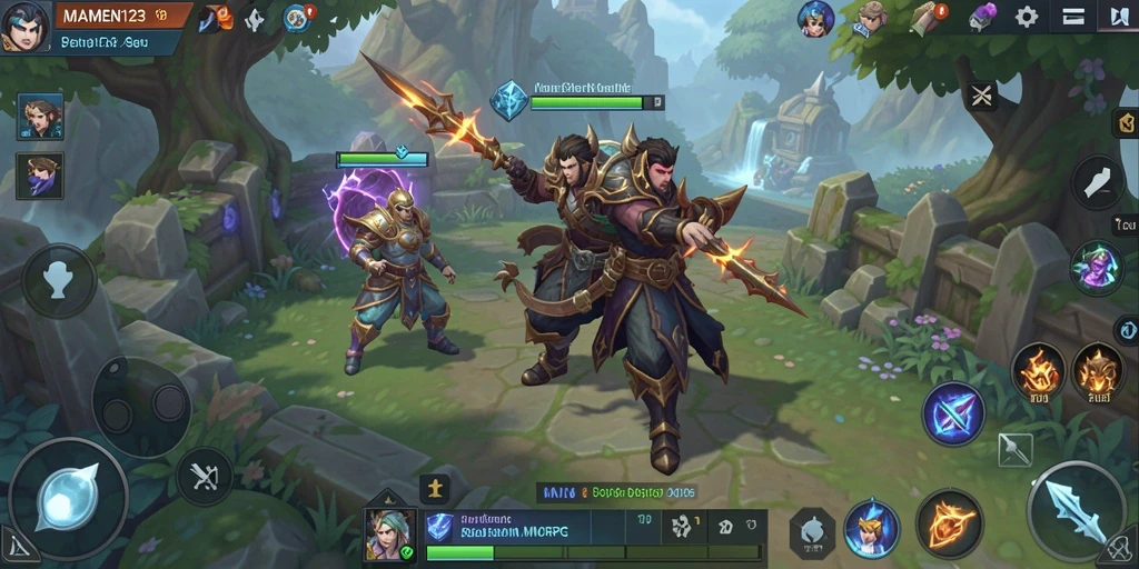 Tampilan gameplay menakjubkan dalam MAMEN123 yang menarik.