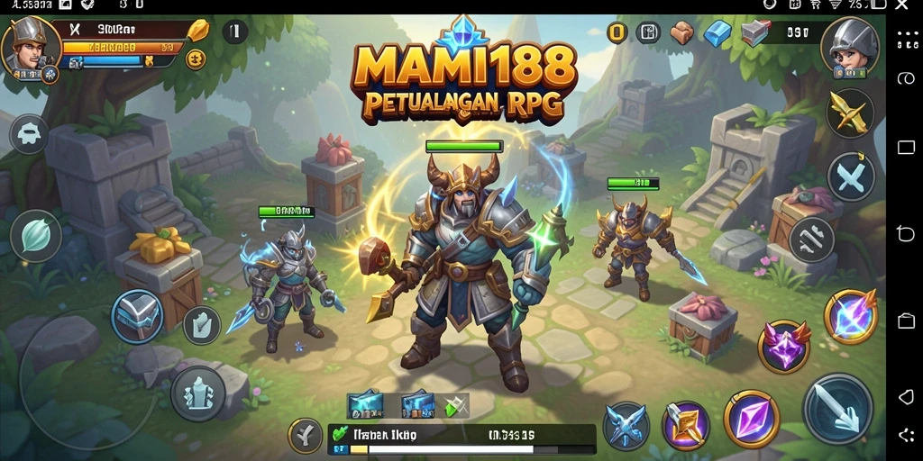 Screenshot gameplay MAMI188 menampilkan aksi pertarungan yang intens di dunia RPG.