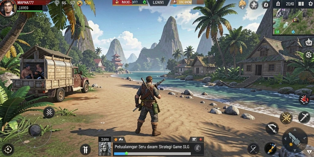 Tangkapan layar gameplay MAPNA777 menunjukkan pembangunan kerajaan yang strategis.
