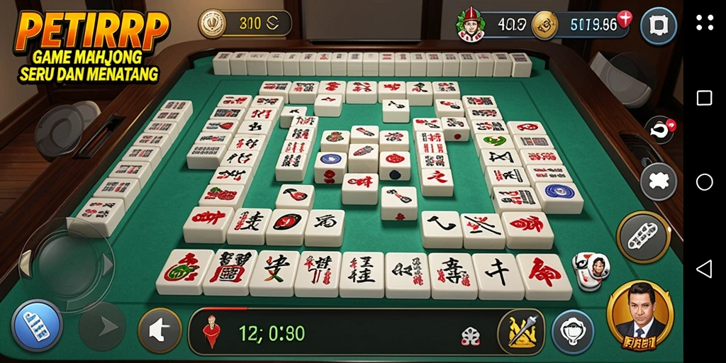 Screenshot PETIRRP yang menunjukkan gameplay seru Mahjong.