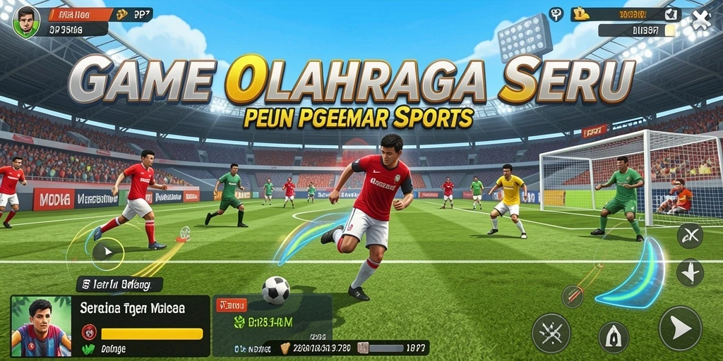 Screenshot gameplay PP7 dengan aksi olahraga yang mendebarkan.