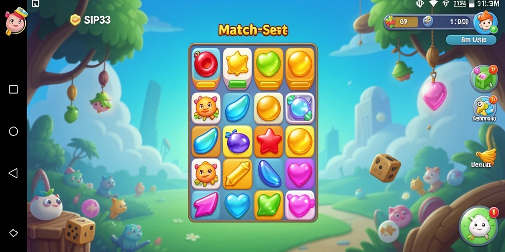 Tampilan gameplay seru SIP33 saat mencocokkan permata.