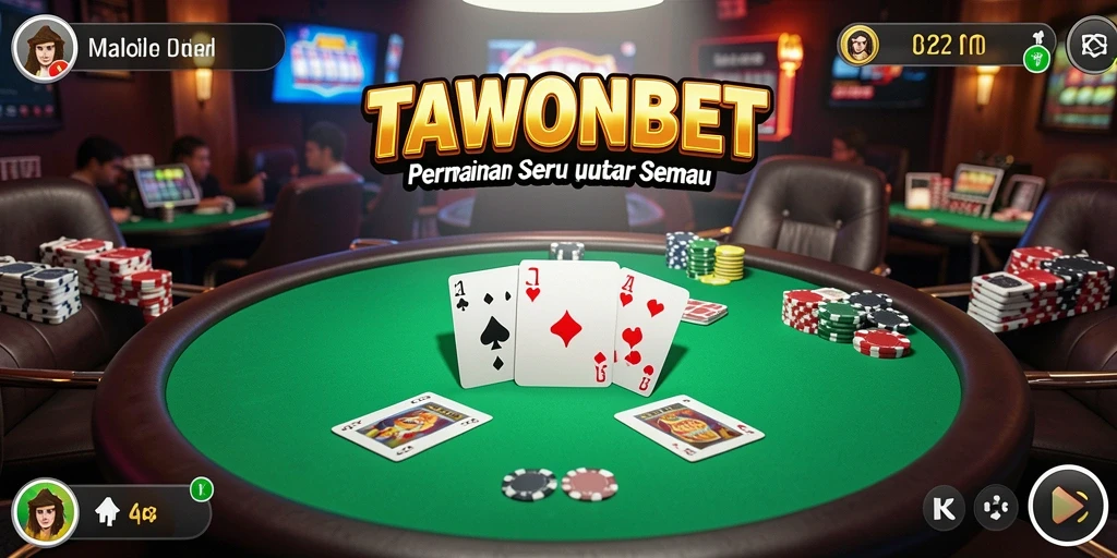 Tampilan gameplay Poker yang menyenangkan di TAWONBET.