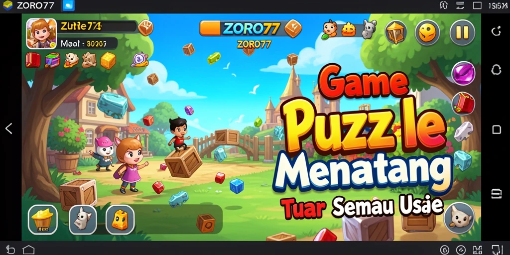 Tampilan gameplay menarik dari ZORO77 dengan tantangan puzzle.